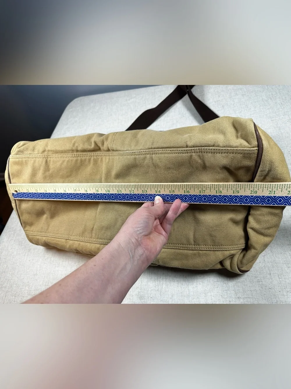 Fossil Large Cargo Duffel Canvas Leather